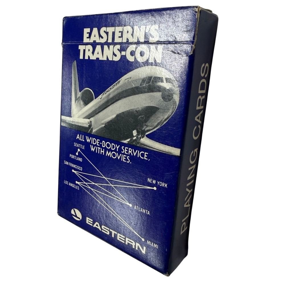 Vintage Eastern Airlines Trans Con Playing Cards Deck Aviation Airline Souvenir